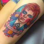 Colorful Ziggy Stardust Tattoo by Sarah K @SarahKTattoo #SarahKTattoo #ZiggyStardust #DavidBowie #Neotraditional
