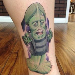 Frankenweenie tattoo by Schwab #Schwab #cocktober #Frankensteinsmonster #penis #dick #newschool