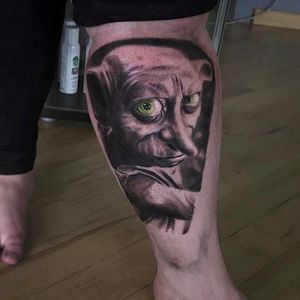 Dobby (via IG -- hafthor.art) #harrypotter #harrypottertattoo #dobby #dobbytattoo