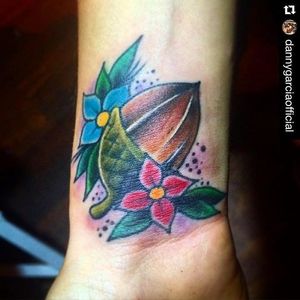 Traditional Style Walnut Tattoo by Danny Garcia #NationalWalnutDay #walnut #traditional #DannyGarcia #color