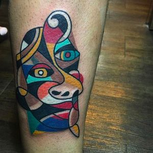 Abstract Face Tattoo by K Lee @KTattooing #KLee #KTattooing #Neotraditional #Traditional #Seoul #Korea #Abstract