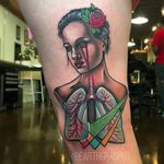 Lungs and Girl Tattoo by Jonathan Penchoff @Earthgrasper #Earthgrasper #JonathanPenchoff #Neotraditional #Girl