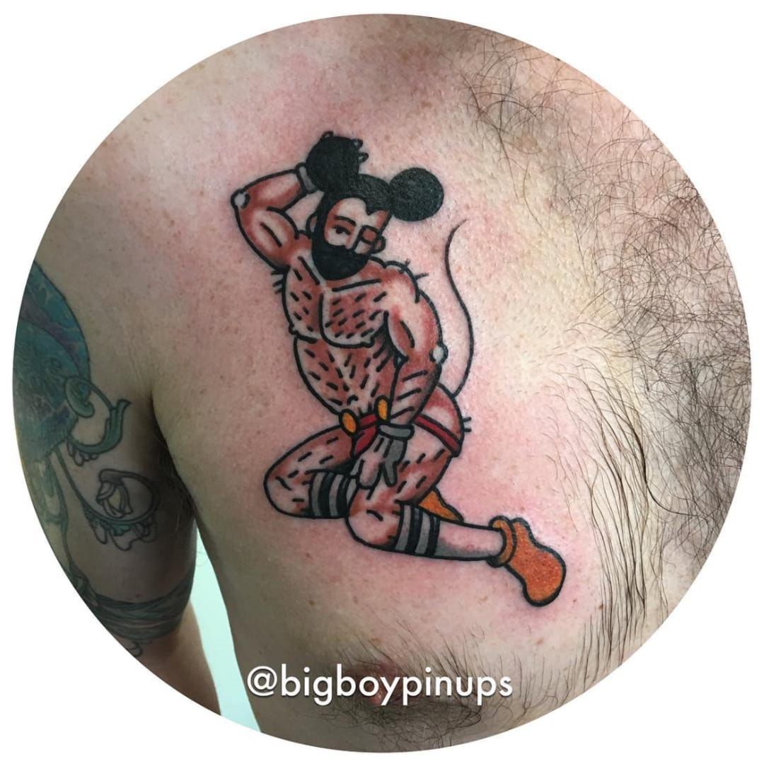 Tattoo uploaded by Ross Howerton  Big boy pinup Mickey Mouse by Jamie  August IGbigboypinups bigboypinup JamieAugust MickeyMouse  traditional  Tattoodo