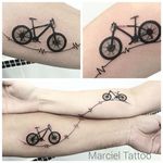 Bike tattoo by Marciel Silva. #bike #fixie #biker #cyclist #biking #sport #matching #couple