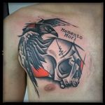 Raven and Skull Sketch Style Tattoo by Damian Thür @MrCoffee85 #DamianThür #Sketchstyle #sketchstyletattoo #Raven #Crow #Skull #MementoMori
