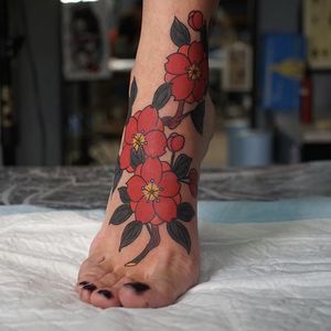 Cherry blossoms by Artemy Neumoin #ArtemyNeumoin #color #cherryblossom #tattoooftheday