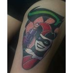 Harley Quinn Tattoo by Jay Joree #HarleyQuinn #faceless #neotraditional #JayJoree