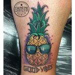 Pineapple tattoo by Gracee Bati. #fruit #pineapple #shades #GraceeBati #summer