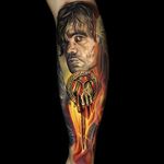 Game of Thrones Tyrion Lannister portrait by Nikko Hurtado #NikkoHurtado #color #realism #got #gameofthrones #tyrionlannister #theimp #portrait #fire #tattoooftheday