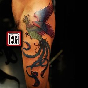 Stylish phoenix tattoo by Joey Pang #JoeyPang #TattooTemple #phoenix