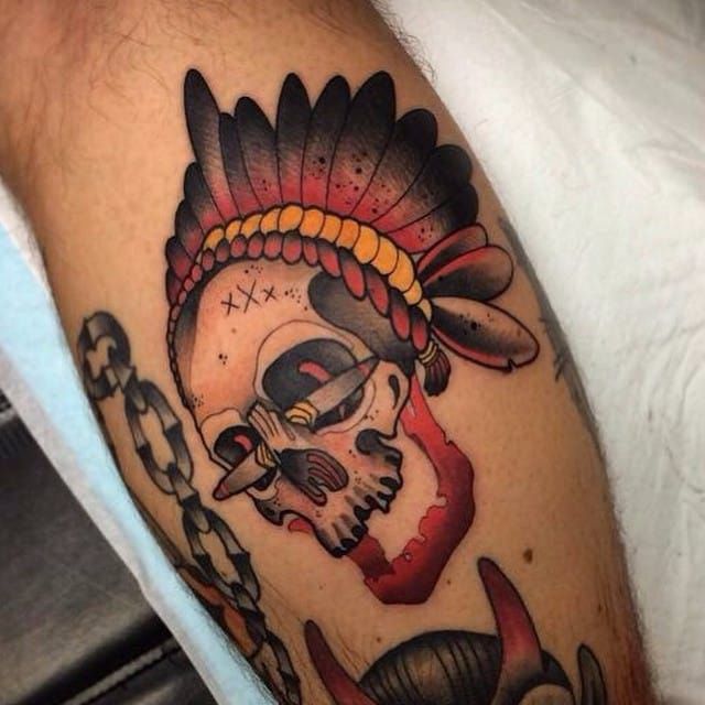 Forearm NeoTraditional Skull tattoo at theYoucom