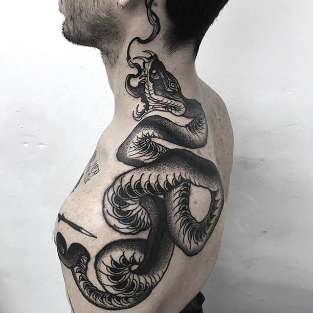 snake shoulder tattoo menTikTok Search