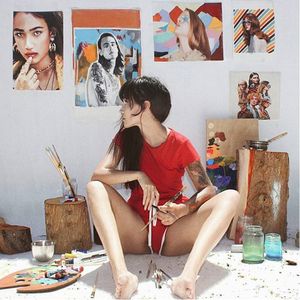 Artist Thani Mara at work in her studio. #ARTSHARE #thanimara #tattoodobabes #fineart