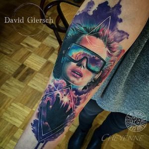 Cosmic Portrait Tattoo by David Giersch #cosmic #cosmictattoo #watercolor #watercolortattoo #watercolorrealism #portraitrealism #colorrealism #DavidGiersch #cosmicportrait