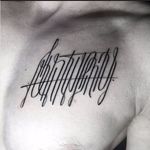Beautiful calligraphy tattoo by Walter Hego #WalterHego #monogram #lettering #linework #calligraphy #ornamental