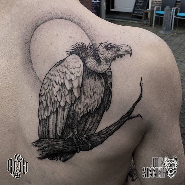 Vulture Tattoo by Joe Sinner #vulture #blackworkvulture #blackworkbird #bla...