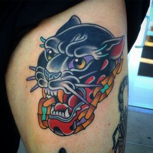 Chained by Phil Hatchet (via IG-philhatchetyau) #traditional #cats #Cattoo #color #PhilHatchetyau