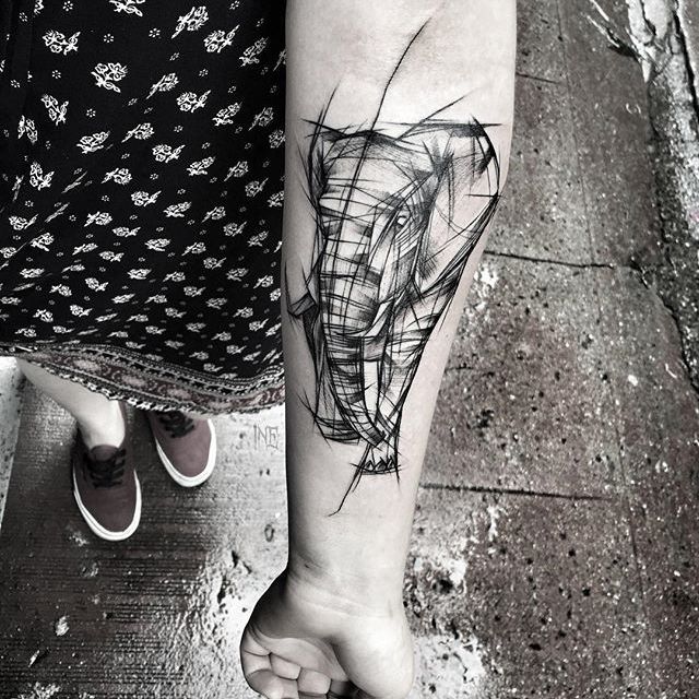 Tattoo uploaded by craziyass • Elephant sketch • Tattoodo