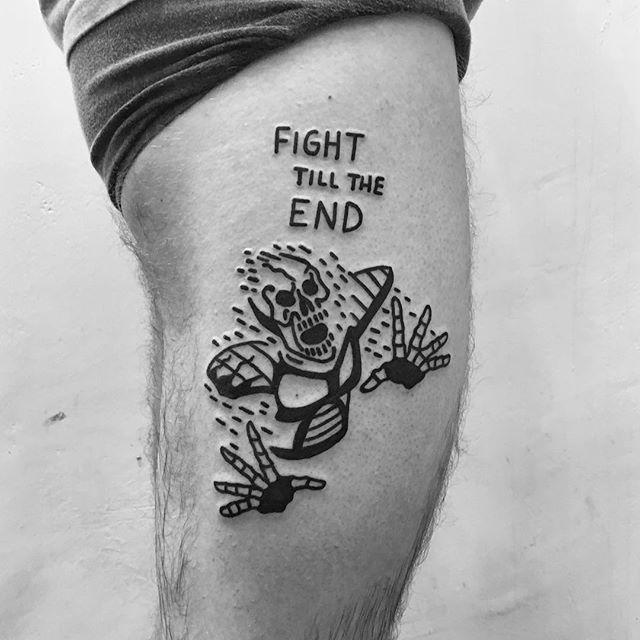 Fight until the end  free tattoo lettering scetch