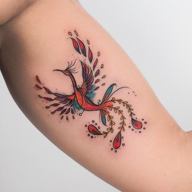 Tattoo uploaded by Luiza Siqueira • Fênix #RobsonCarvalho #brazilianartist  #brasil #brazil #tatuadoresdobrasil #ilustrtação #illustration #sketchstyle  #estilorascunho #watercolor #aquarela #fenix #ave #passaro #bird • Tattoodo