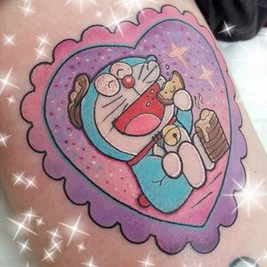 Doraemon tattoo by Shannan Meow. #doraemon #neko #cat #anime #kawaii