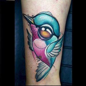 Hummingbird tattoo by Rude Eye #RudeEye #newschool #animal #cute #kawaii #babyanimal #hummingbird