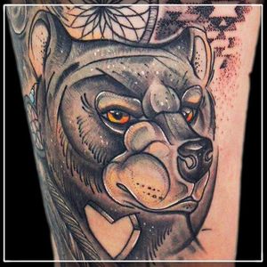 Sketch Style Bear Tattoo by Damian Thür @MrCoffee85 #DamianThür #Sketchstyle #sketchstyletattoo #Bear