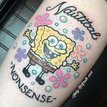 SpongeBob SquarePants tattoo by KellyMcGrath. #KellyMcgGrath #spongebob #spongebobsquarepants #cartoon #nickelodeon #tvshow #girly