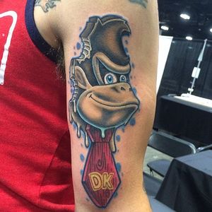 Donkey Kong Popsicle by Justin Forgea #popsicle #popsicletattoo #popculture #gamertattoos #movie #JustinForgea