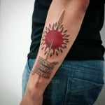 House Martell sigil tattoo by Nina Paviani. #GOT #gameofthrones #tvshow #martell #arrow