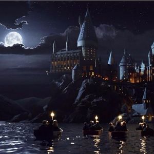 ‘Harry Potter and the Philosopher's Stone’ boat scene. Courtesy of Warner Bros. Pictures. #HarryPotter #film #screenshot #boat #hogwarts #witches #wizards