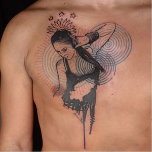Graphic tattoo by Xoil #lady #circles#graphic #Xoil
