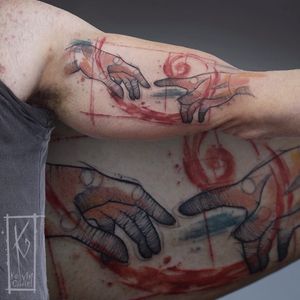 Kelvin Gabriel #KelvinGabriel #brazilianartist #tatuadoresdobrasil #brasil #brazil #watercolor #aquarela #mao #hand #fibonacci #Michelangelo #sketch