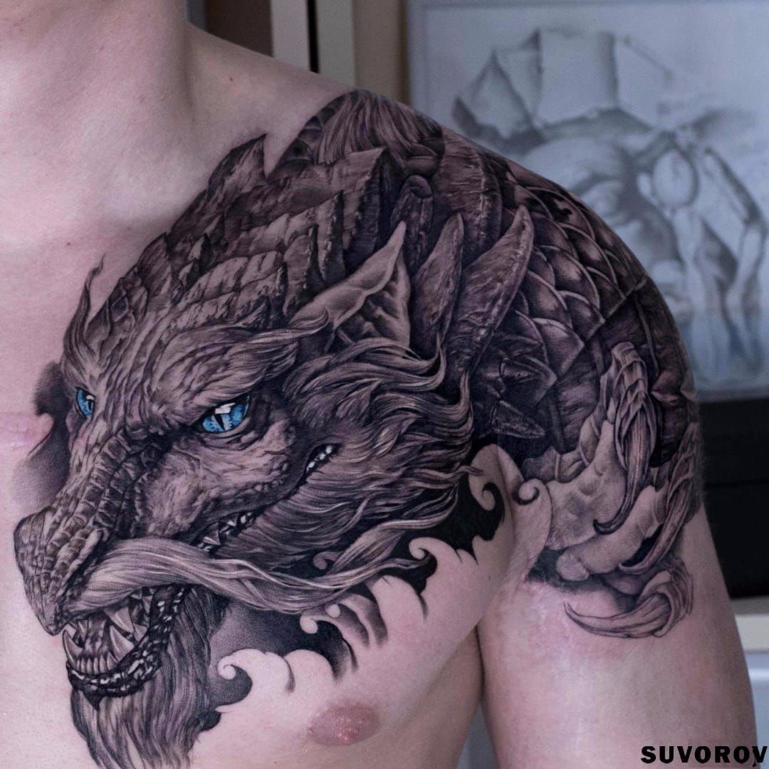 Colorful detailed dragon on womans  Tattoo Frequency  Facebook