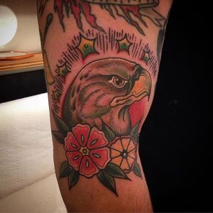 Eagle Head Tattoo by Kasper Libvarth #EagleHead #EagleTattoo #TraditionalEagle #Traditional #KasperLibvarth