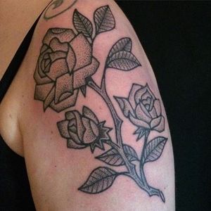 Rose tattoo by Adam Sage #handpoke #handpoked #AdamSage #dotwork #handcrafted #rose #flower