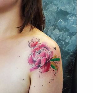 Flower tattoo by Simona Blanar #SimonaBlanar #watercolor #graphic #heart #flower