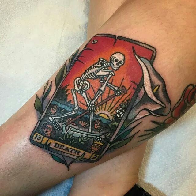 Red Manly Mens Grim Reaper Skull Tattoo  Reaper tattoo Sleeve tattoos  Skull tattoos