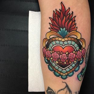 Tatuaje de corazón mexicano por Daryl Watson