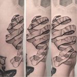 M.C. Escher inspired tattoo by Jessica Aaron #JessicaAaron #escher #geometric #art #dotwork
