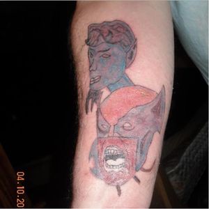 Wolverine and Nightcrawler tattoo fail, artist unknown. #wtf #tattoofail #fail #horrible #scratcher