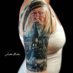 #dumbledore #harrypotter by @artofbuduo at Studio 31 Tattoos in Worcester, Massachusetts.