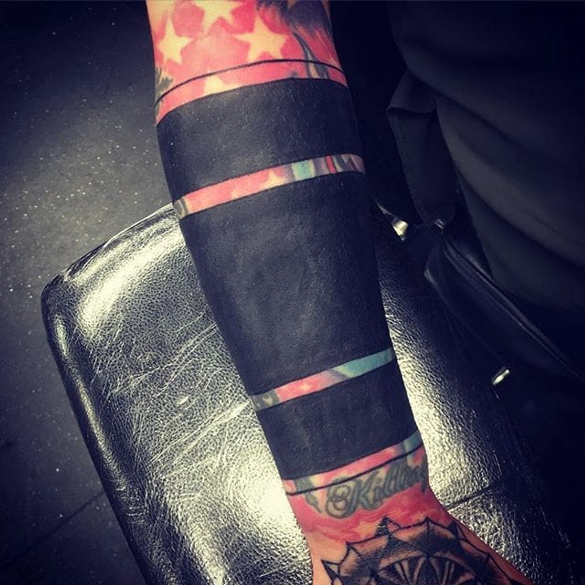 Tattoo uploaded by Xavier • Blast over tattoo by danselfmade. #blastover  #blackwork #blackout #armband • Tattoodo