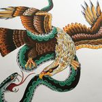 Eagle and snake by Mike Suarez (via IG-suarezism) #flashfriday #artshare #flash #oldschool #humor #mikesuarez