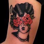 Rose Tattoo by Dustin Stemen #rose #lady #ladyhead #traditionalrose #redrose #roses #classicrose #classic #traditional #DustinStemen