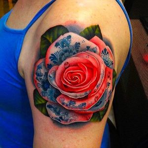 Tattooed Rose Tattoo by Andrés Acosta @Acostattoo #AndrésAcosta #Acostattoo #Rose #Rosetattoo #Rosetattoos #Austin
