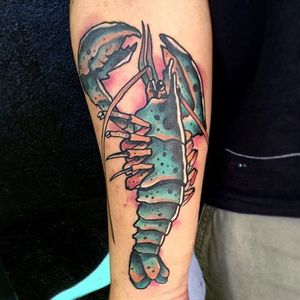 Blue lobster tattoo by Mattia Mangias. #neotraditional #lobster #bluelobster #MattiaMangias