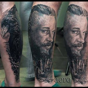 Ragnar tattoo by Aero #Aero #ragnar #ragnarlothbrok #vikings #portrait