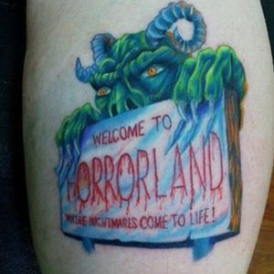 Horrorland, a place I would never like to visit. (via IG - fandom.tattoos) #Goosebumps #GoosebumpsTattoo #RLStine