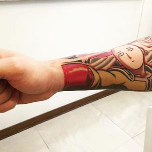 One Punch Man tattoo by Ryan ‘Bones’ Dizon. #onepunchman #opm #saitama #anime #funny #fist